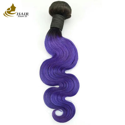 Purple Color Body Wave Ombre Human Hair Extensions 26 Inch Virgin Human Hair Bundles