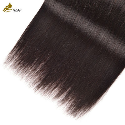 Unprocessed 100 Virgin Hair Human Bundles Natural Color Straight Hair Weft With Closure