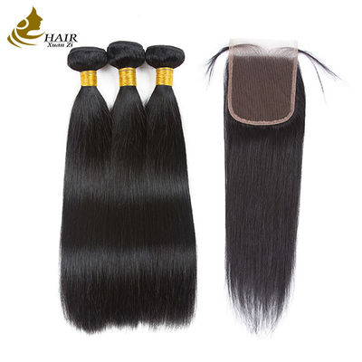 Unprocessed Brazilian Remy Human Hair Extensions Virgin Human Hair Bundles With Closure