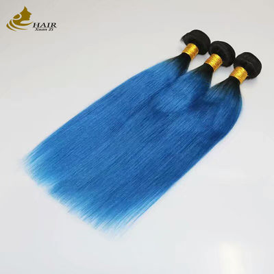 Popular Color Remy Human Hair Weave Blue Color Ombre Human Hair Extensions