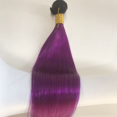 1B Purple Colored Ombre Human Hair Extensions Bundles Remy Human Hair Weft