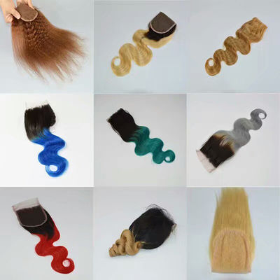 Customized Color Ombre Human Hair Extensions Bundles With Closure
