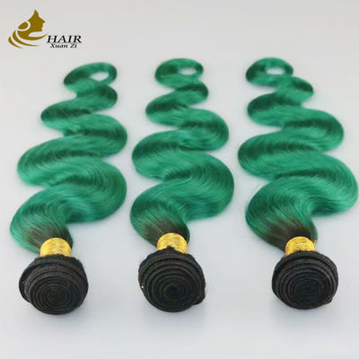 Smooth Green Ombre Human Hair Extensions 8 Inch-30 Inch