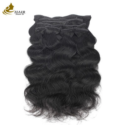 Colored Seamless Clip In Hair Extensions Body Wave 18 Inch
