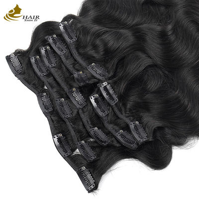 Colored Seamless Clip In Hair Extensions Body Wave 18 Inch