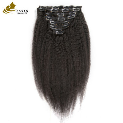 Natural Black Hair Extensions Weave Clip In Long Kinky Straight ODM