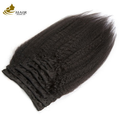 Natural Black Hair Extensions Weave Clip In Long Kinky Straight ODM