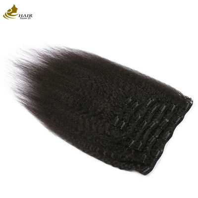 Yaki Kinky Malaysian Weave Hair Seamless Clip In Extensions 7pcs