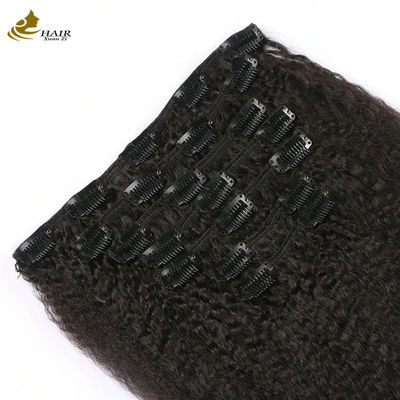 Yaki Kinky Malaysian Weave Hair Seamless Clip In Extensions 7pcs