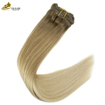 Customized 100 Virgin Human Clip In Hair Extensions Straight 120 Grams