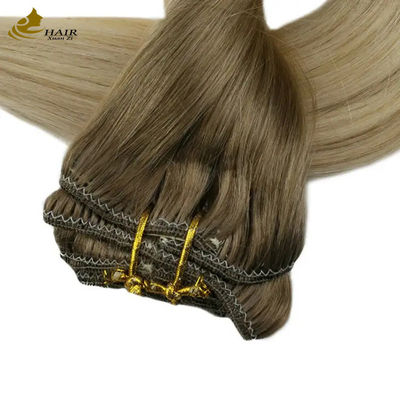 Customized 100 Virgin Human Clip In Hair Extensions Straight 120 Grams