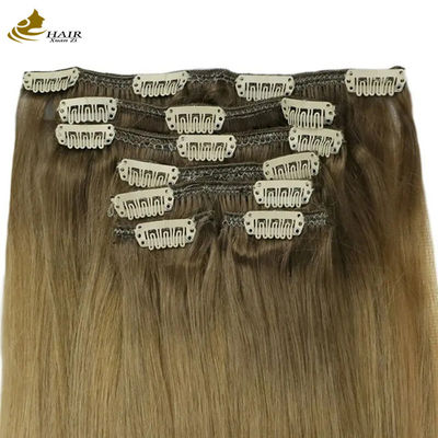 Customized 100 Virgin Human Clip In Hair Extensions Straight 120 Grams