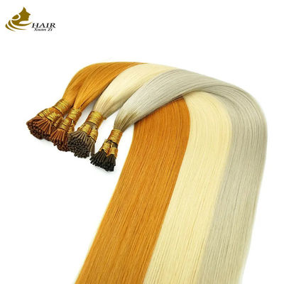 100% Virgin Human I Tip Hair Extensions Prebonded Hair Extensions With Multiple Colors