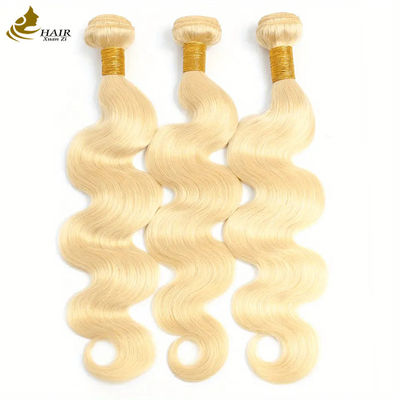 Unprocessed Brazilian Human Hair Bundle Weft And Closure 613 Color Blonde ODM Hair Bundles