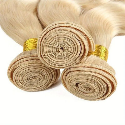 Unprocessed Brazilian Human Hair Bundle Weft And Closure 613 Color Blonde ODM Hair Bundles