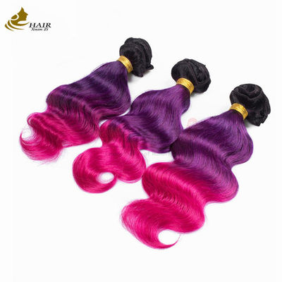 Ombre Human Hair Extension Body Wave Customized Color Violet Virgin Hair Bundles