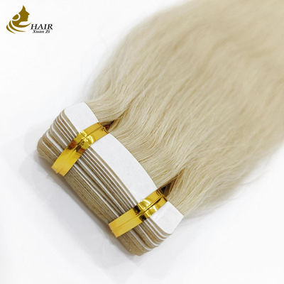 Brazilian Remy PU Weft Keratin Platinum Tape in Human Hair Extensions