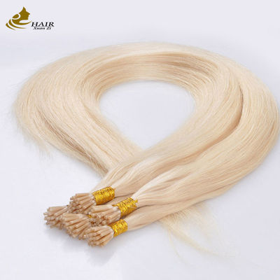 100% European Virgin Human Hair Prebonded Hair Extensions Fusion I Tip Hair Extension