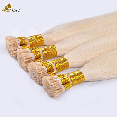 100% European Virgin Human Hair Prebonded Hair Extensions Fusion I Tip Hair Extension