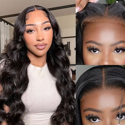 Virgin Human Hair Wig Glueless Customized Human Hair Wigs Body Wave Front Lace Wigs