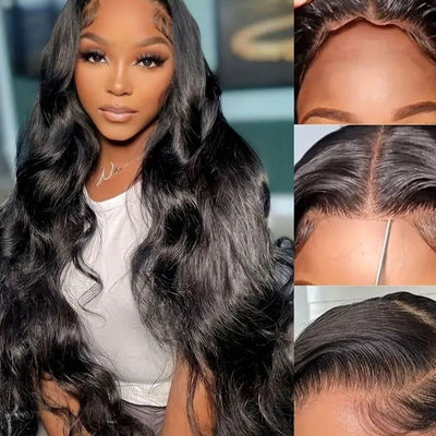 Virgin Human Hair Wig Glueless Customized Human Hair Wigs Body Wave Front Lace Wigs