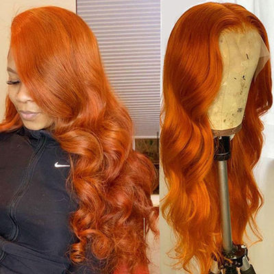 Orange Ginger 100 Virgin Human Hair Loose Wave Customized Human Hair Wigs