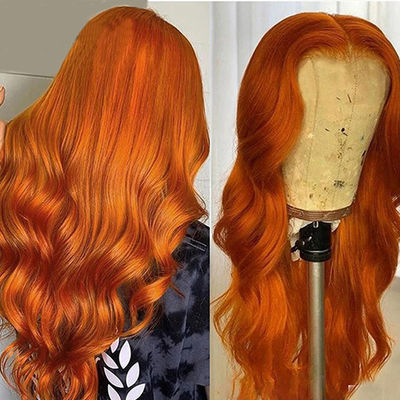 Orange Ginger 100 Virgin Human Hair Loose Wave Customized Human Hair Wigs