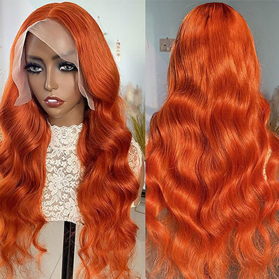 Orange Ginger 100 Virgin Human Hair Loose Wave Customized Human Hair Wigs