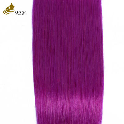 Purple Human Hair Straight Bundle Virgin Human Hair weft extensions