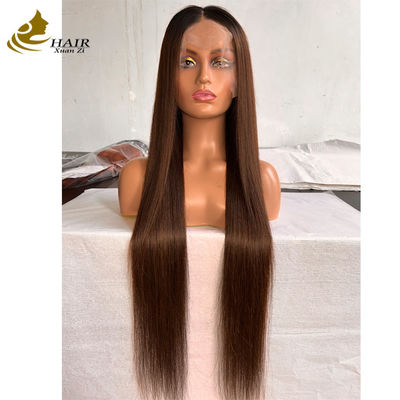 quality 4# Color 28inch Straight 100% Virgin Human Hair 13*4 Front Lace Human Hair Lace Wig factory