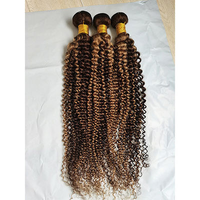 Kinky Curl Hair Bundles P4/27 Ombre Human Hair Extensions Hair Weft