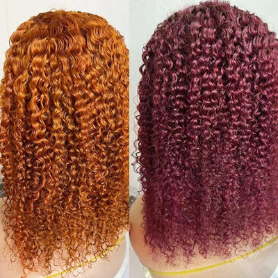Colored Bob Front Lace Wig 13X4 Front Lace Wig Curl Human Hair Lace Wig 180%