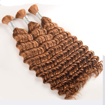 Double Drawn Deep Wave Virgin Human Hair Bulk For Braiding Natural Black