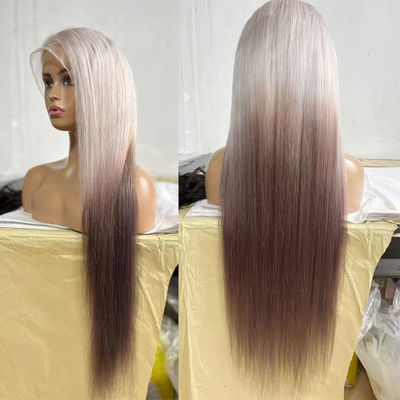 New Wig Female European And American Fashion Gradient Color In Long Straight Hair Highlights Brown Gold Chemical Fiber Headgear Female