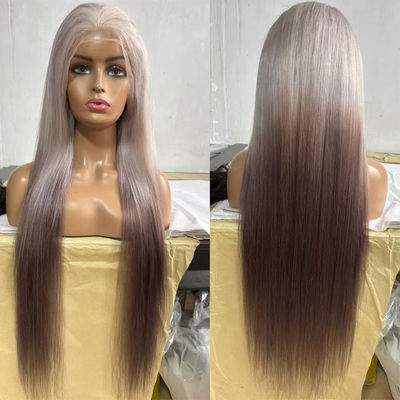 New Wig Female European And American Fashion Gradient Color In Long Straight Hair Highlights Brown Gold Chemical Fiber Headgear Female