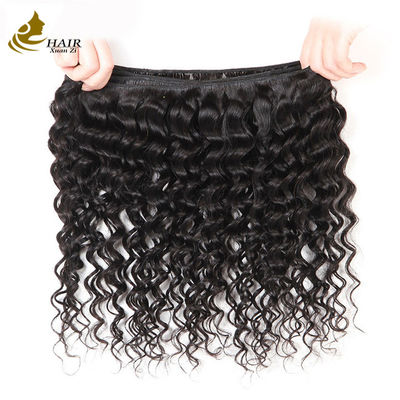 Wholesales Deep Wave Hair Weaving Natural Black 100 Virgin Remy Human Hair Bundles