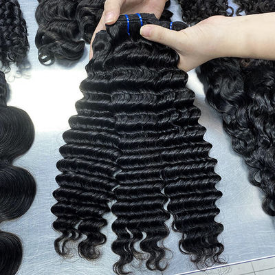 Wholesale 100% Virgin Cuticle Aligned Cheap Natural Black Deep Wave Unprocessed Raw Brazilian Human Hair Bundles