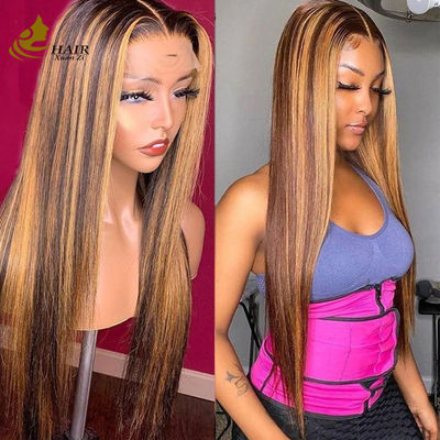 Vietnamese Human Hair Kinky Curl P427 Piano Color 13X4 Lace Front Wigs