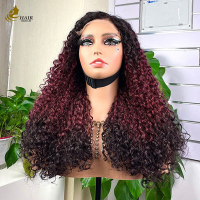 Easy Wear Comfortable Glueless Silk Top Full Lace Wig 5*5 Pixie Curly Human Hair T Colored