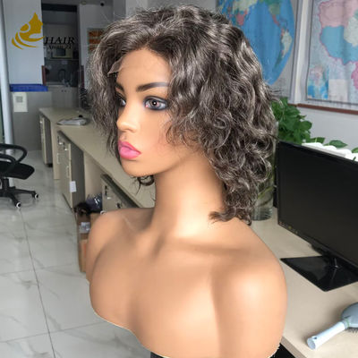 Customized Virgin Human Hair Gery 5*5 HD Natural Wave Glueless Silk Top Full Lace Wig