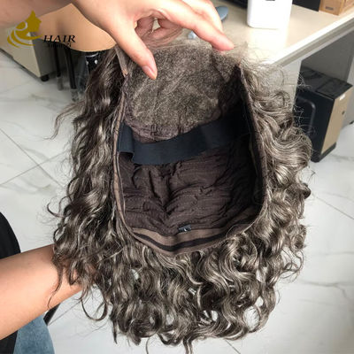 Customized Virgin Human Hair Gery 5*5 HD Natural Wave Glueless Silk Top Full Lace Wig