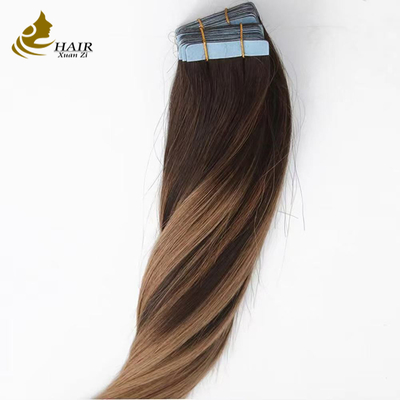 Customized Color 100% Real Virgin Human Hair Tape In Hair Extensions Straight Human Hair Extensions