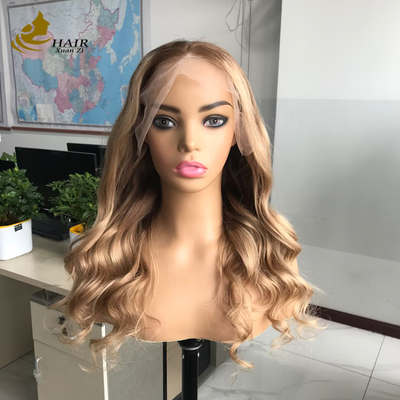 Factory Price 100% Virgin Peruvian T4/27# Color 13*4 Front Lace Human Hair Lace Wig