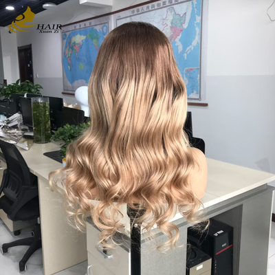 Factory Price 100% Virgin Peruvian T4/27# Color 13*4 Front Lace Human Hair Lace Wig