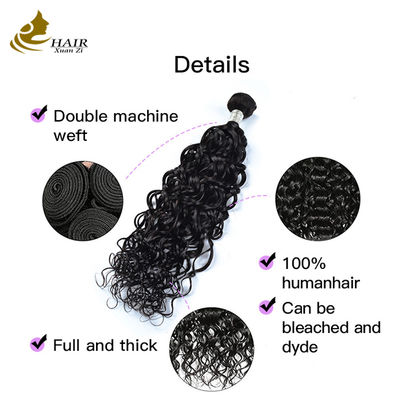 High Qulity Best 100% Virgin Human Hair Bundles Water Wave Natural Black Can Be Bleached And Dyed